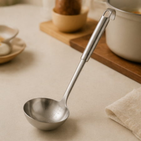 Stainless Steel Soup Ladle with Measurement Markings