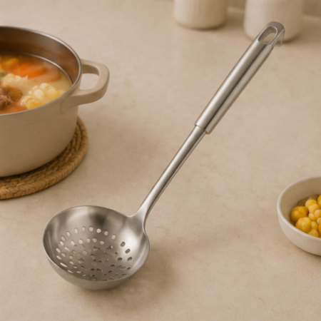 Multi-functional Soup Ladle with Strainer Design